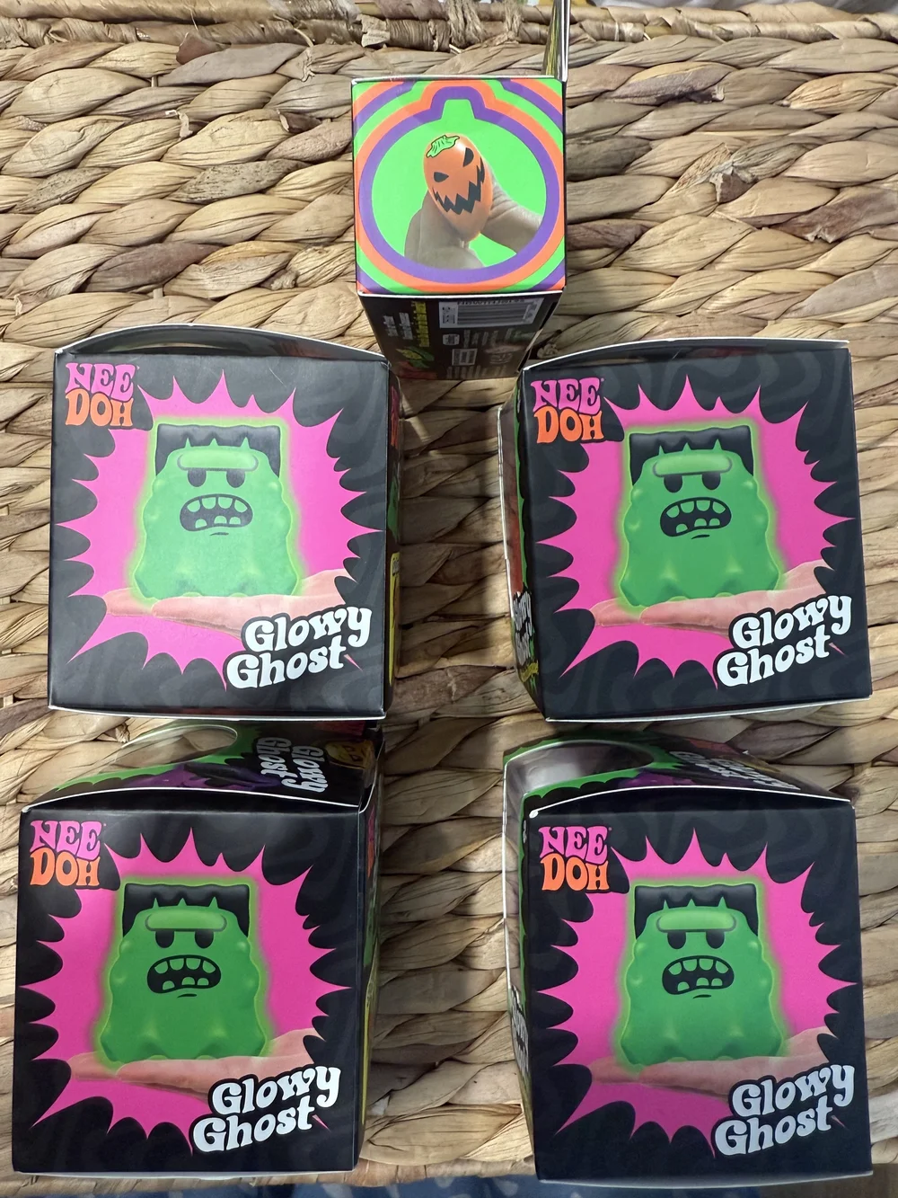 Needoh Glowy Ghosts Set(All 4) & pack Of Teenie Jack Glow Lanterns-Authentic